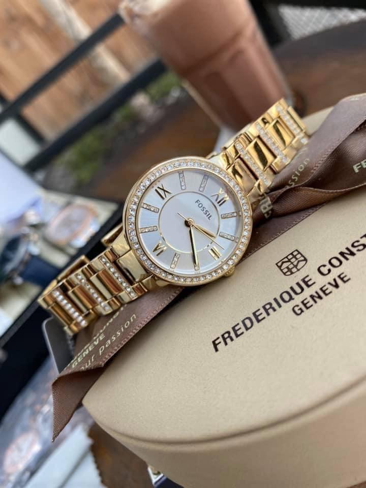 Fossil Virginia White Dial Gold Steel Strap Watch for Women - ES3283 Buy Now By Fossil