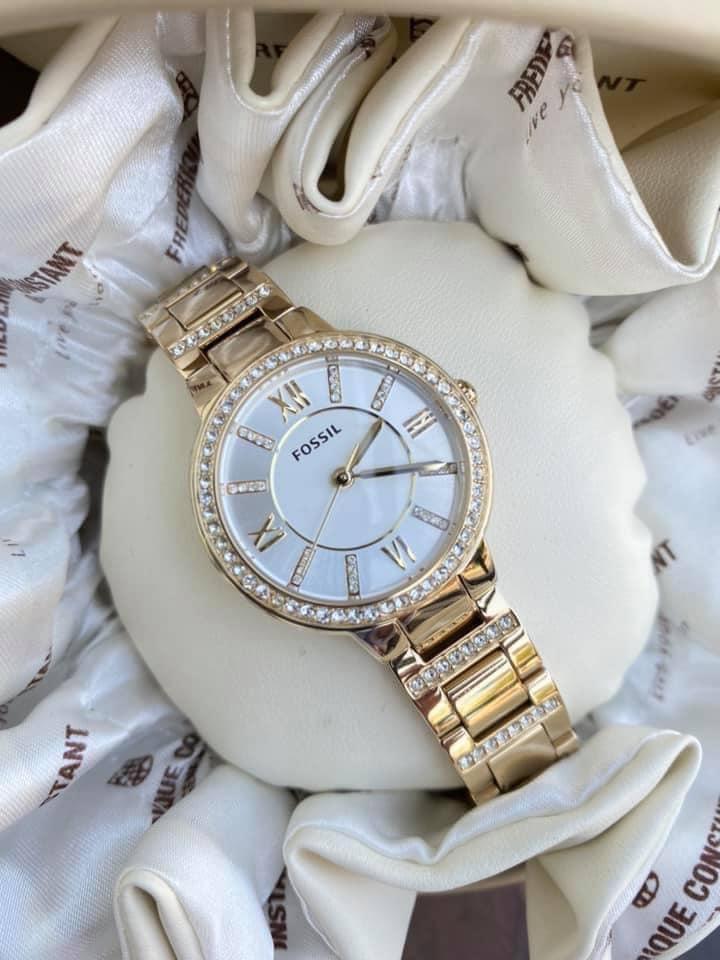 Fossil Virginia White Dial Gold Steel Strap Watch for Women - ES3283 Buy Now By Fossil