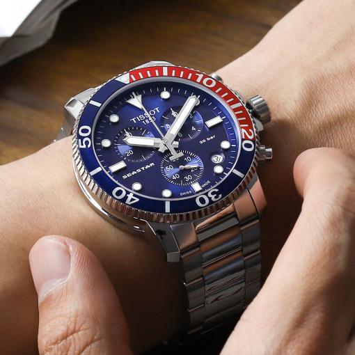 Tissot Seastar 1000 Chronograph Blue Dial Silver Steel Strap Watch For Men - T120.417.11.041.03 Buy Now By Tissot