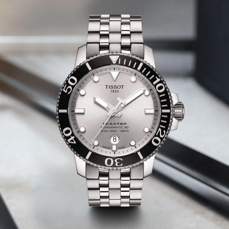 Tissot Seastar 1000 Powermatic 80 Silver Dial Silver Steel Strap Watch For Men - T120.407.11.031.00 Buy Now By Tissot