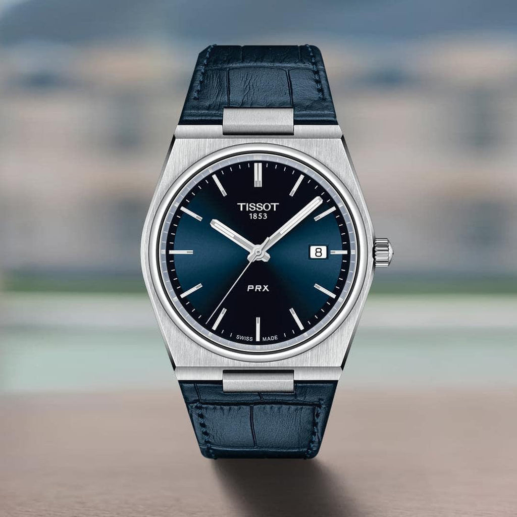 Tissot PRX Blue Dial Blue Leather Strap Watch for Men - T137.410.16.041.00 Buy Now By Tissot