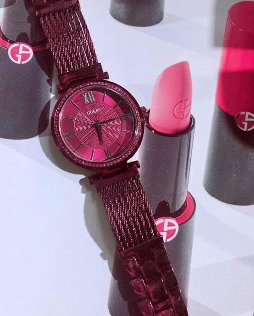 Guess Soho Pink Dial Pink Mesh Bracelet Watch For Women - W0638L6 Buy Now By Guess