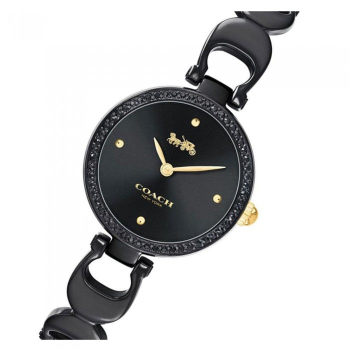 Coach Park Swarovski Crystals Black Dial Black Steel Strap Watch for Women - 14503564 Buy Now By Coach