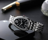 Bvlgari Serpenti Seduttori Diamonds Black Dial Silver Steel Strap Watch for Women - SERPENTI103449 Buy Now By Bvlgari