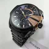 Diesel Mega Chief Chronograph Black Dial Black Steel Strap Watch For Men - DZ4309 Buy Now By Diesel