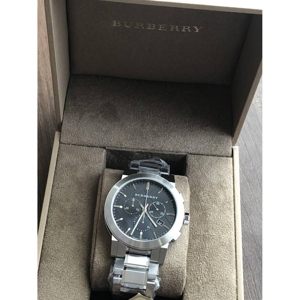 Burberry The City Black Dial Silver Steel Strap Watch for Men - BU9351 Buy Now By Burberry