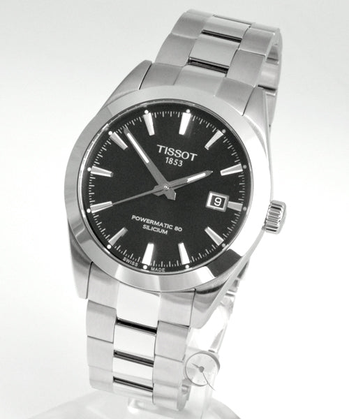 Tissot Gentleman Powermatic 80 Silicium Black Dial Silver Steel Strap Watch For Men - T127.407.11.051.00 Buy Now By Tissot