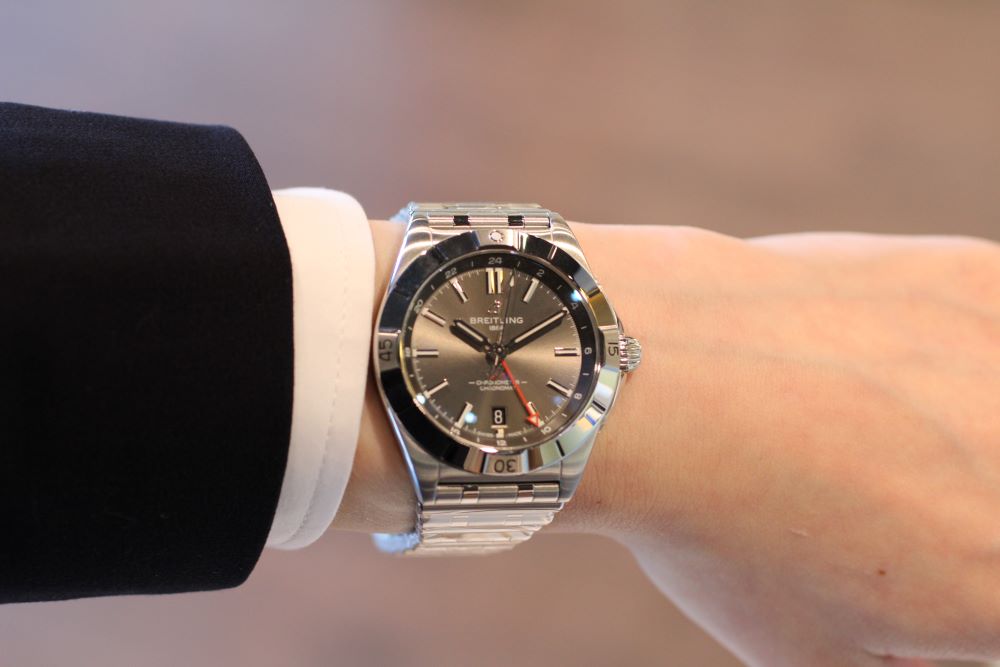 Breitling Chronomat GMT 40 Brown Dial Silver Steel Strap Watch for Men - A32398101M1A1 Buy Now By Breitling