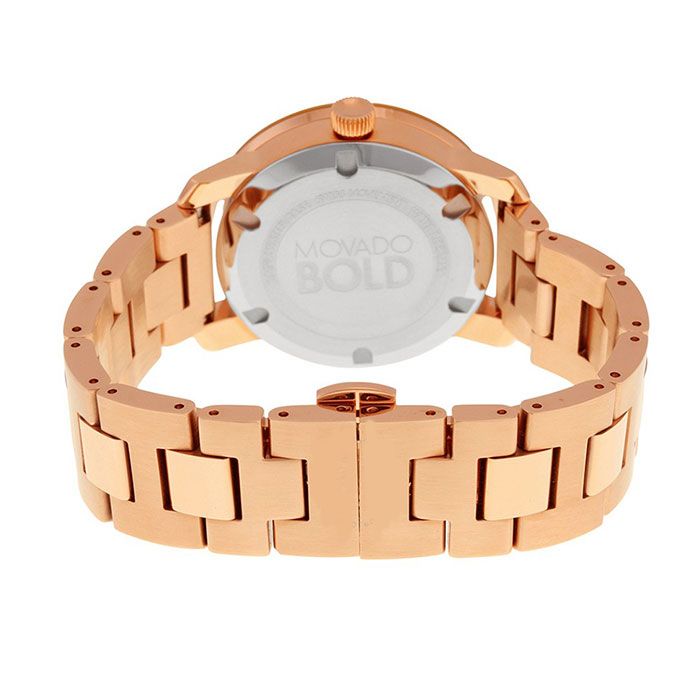 Movado Bold Rose Gold Dial Rose Gold Steel Strap Watch For Women - 3600335 Buy Now By Movado