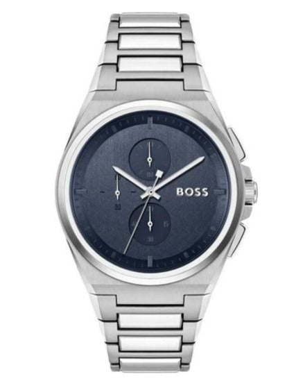 Hugo Boss Steer Chronograph Blue Dial Silver Steel Strap Watch For Men - 1514048 Buy Now By Hugo Boss
