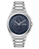 Hugo Boss Steer Chronograph Blue Dial Silver Steel Strap Watch For Men - 1514048 Buy Now By Hugo Boss