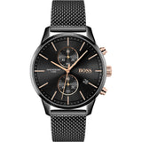 Hugo Boss Associate Black Dial Black Mesh Bracelet Watch for Men - 1513811 Buy Now By Hugo Boss