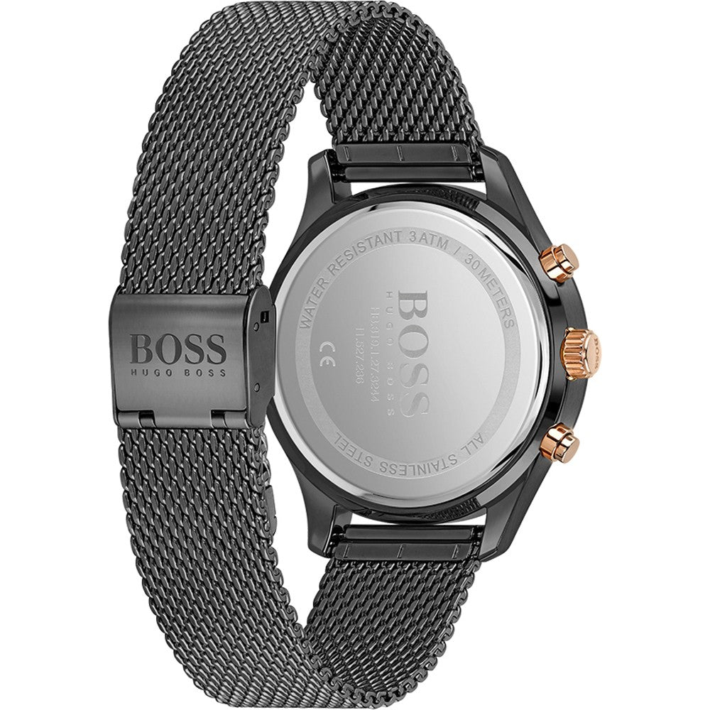 Hugo Boss Associate Black Dial Black Mesh Bracelet Watch for Men - 1513811 Buy Now By Hugo Boss