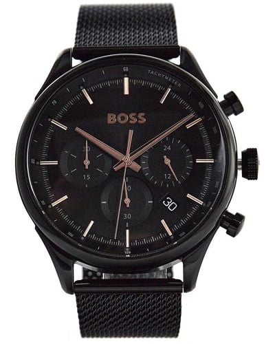 Hugo Boss Gregor Chronograph Black Dial Black Mesh Bracelet Watch For Men - 1514065 Buy Now By Hugo Boss