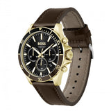Hugo Boss Troper Chronograph Black Dial Brown Leather Strap Watch For Men - 1514100 Buy Now By Hugo Boss