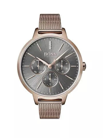 Hugo Boss Symphony Grey Dial Gold Mesh Bracelet Watch for Women - 1502424 Buy Now By Hugo Boss