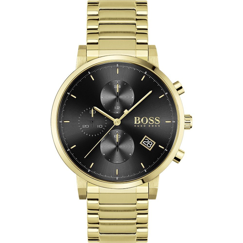 Hugo Boss Integrity Chronograph Grey Dial Gold Steel Strap Watch for Men - 1513781 Buy Now By Hugo Boss