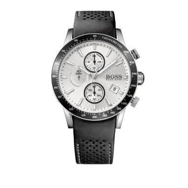Hugo Boss Rafale Chronograh Quartz White Dial Black Leather Strap Watch For Men - HB1513403 Buy Now By Hugo Boss