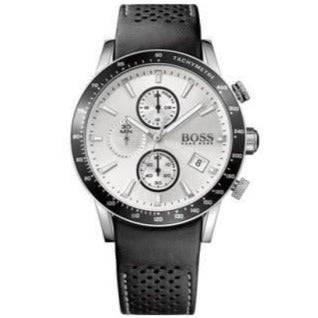 Hugo Boss Rafale Chronograph Quartz Silver Dial Black Leather Strap Watch For Men - 1513403 Buy Now By Hugo Boss