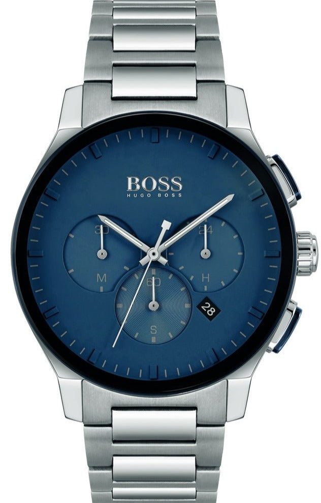 Hugo Boss Peak Chronograph Blue Dial Silver Steel Strap Watch for Men - 1513763 Buy Now By Hugo Boss