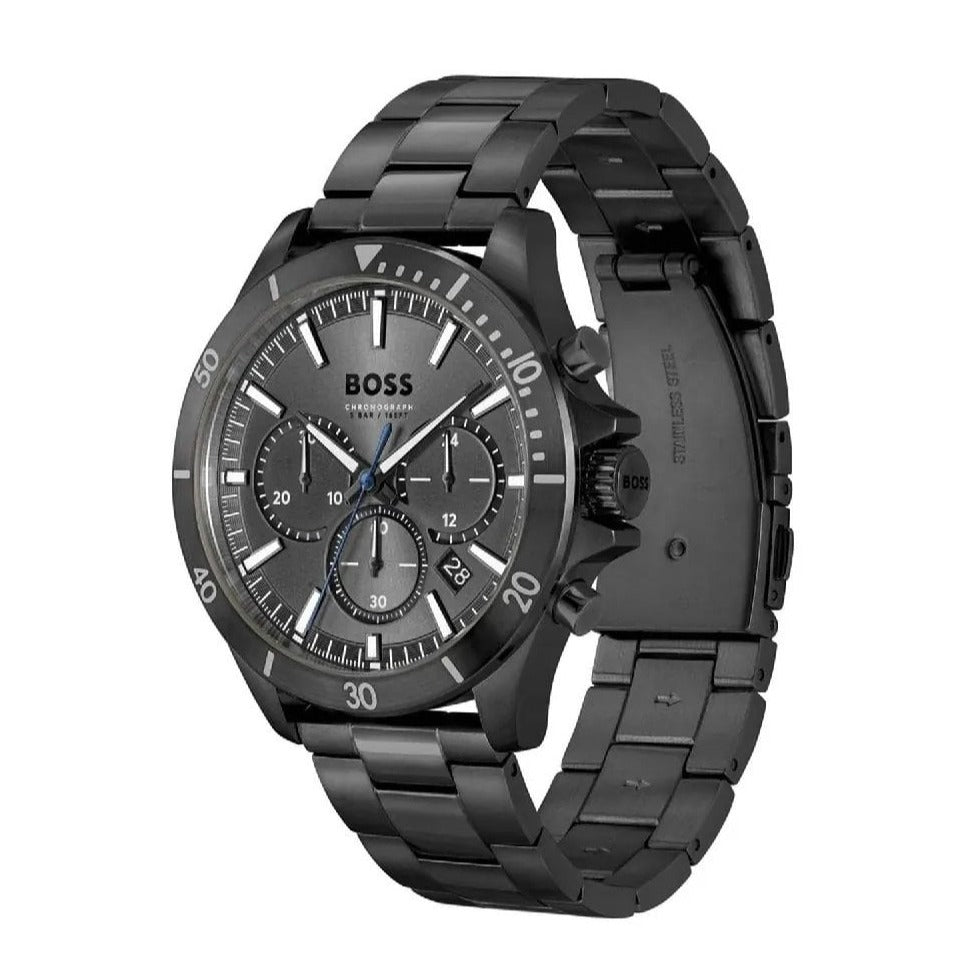 Hugo Boss Troper Chronograph Grey Dial Grey Steel Strap Watch For Men - 1514058 Buy Now By Hugo Boss