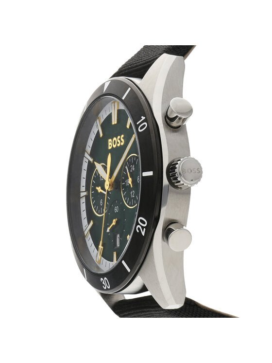 Hugo Boss Santiago Green Dial Black Nylon Strap Watch for Men - 1513936 Buy Now By Hugo Boss