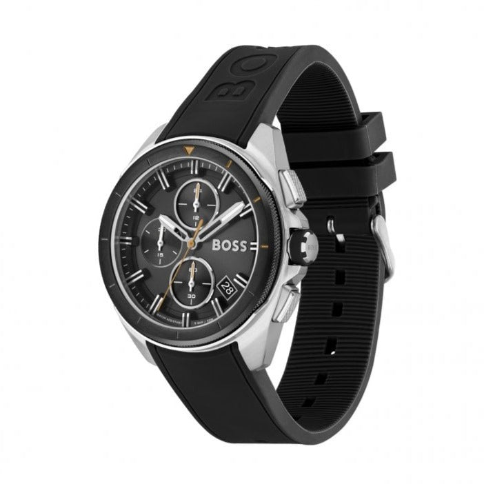 Hugo Boss Volane Grey Dial Black Silicone Strap Watch for Men - 1513953 Buy Now By Hugo Boss