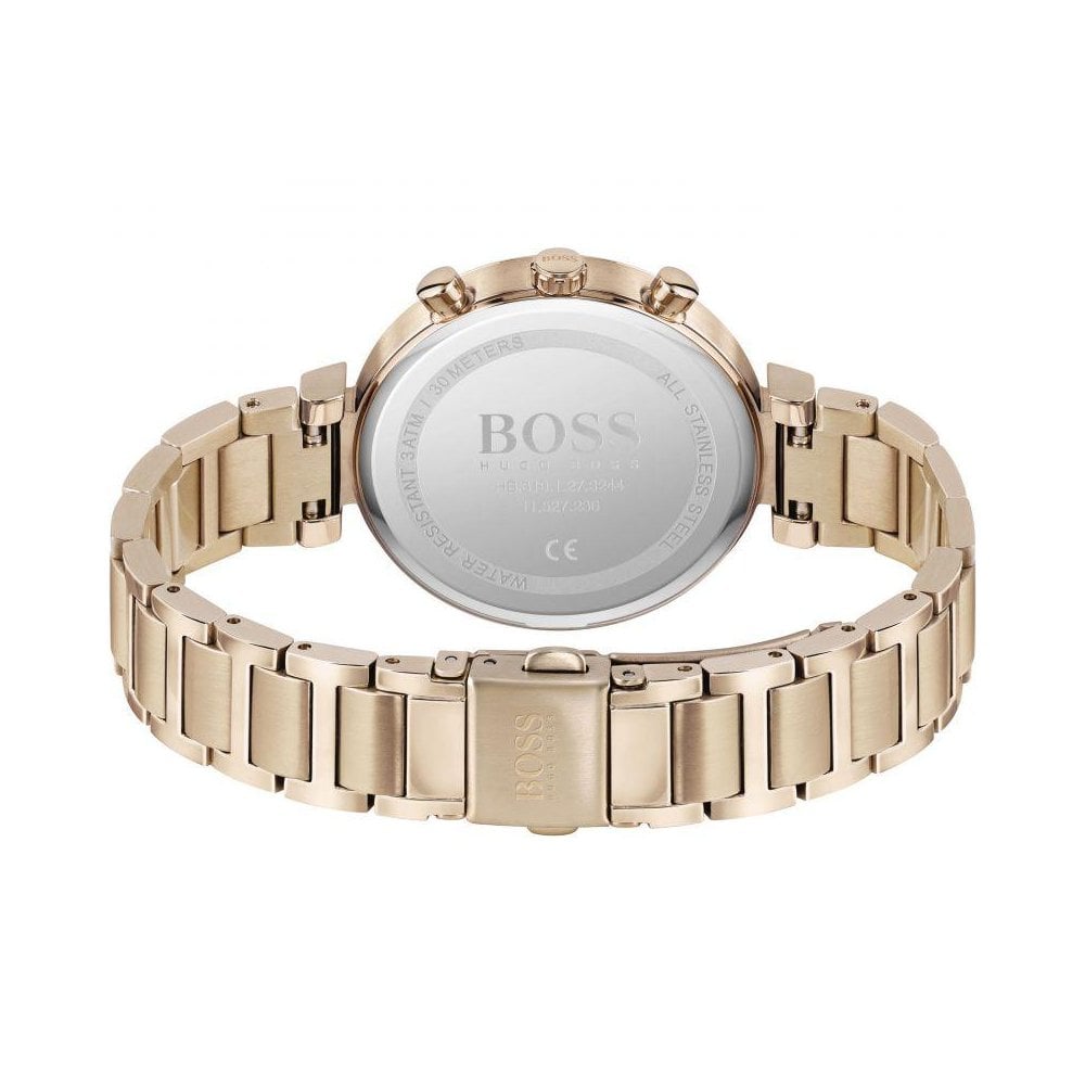 Hugo Boss Flawless Quartz White Dial Gold Steel Strap Watch for Women -1502531 Buy Now By Hugo Boss