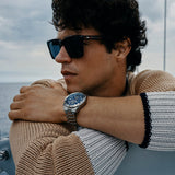 Hugo Boss Vela Chronograph Diver Blue Dial Silver Steel Strap Watch for Men - 1513775 Buy Now By Hugo Boss