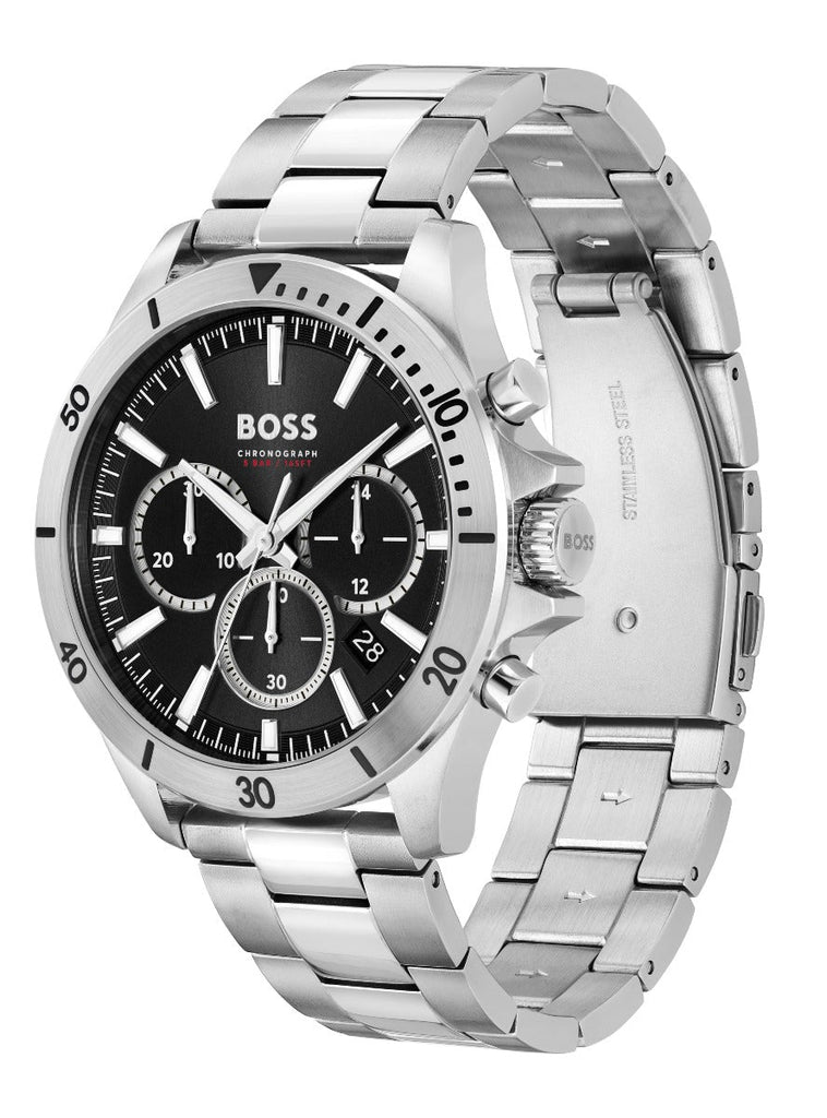 Hugo Boss Troper Chronograph Blue Dial Silver Steel Strap Watch For Men - 1514057 Buy Now By Hugo Boss