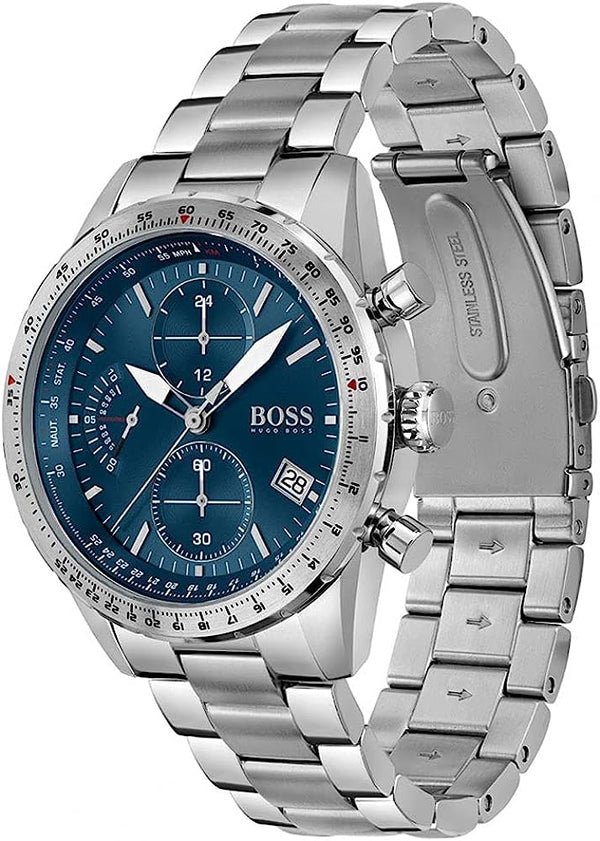 Hugo Boss Talent Blue Dial Silver Steel Strap Watch for Men - 1513582 Buy Now By Hugo Boss