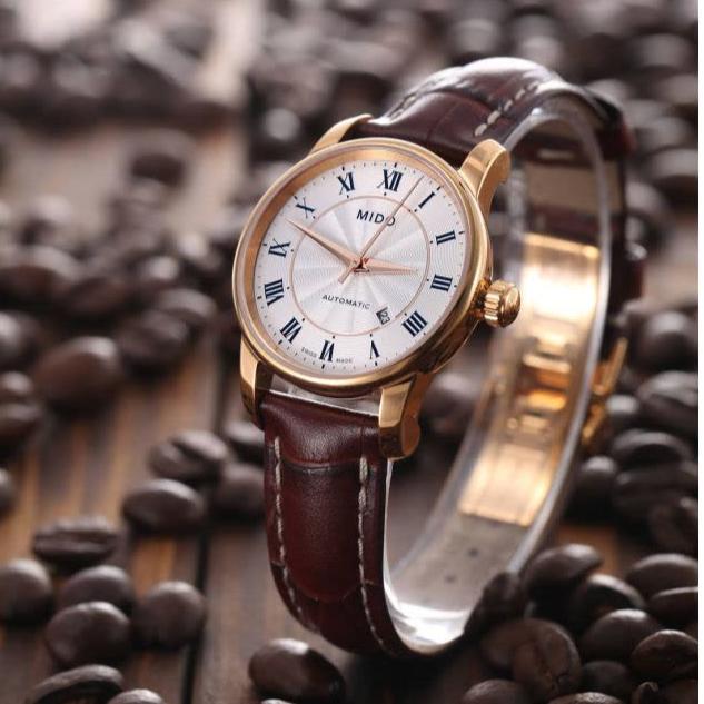 Mido Baroncelli III Automatic Silver Dial Brown Leather Strap Watch For Women - M7600.2.21.8 Buy Now By Mido