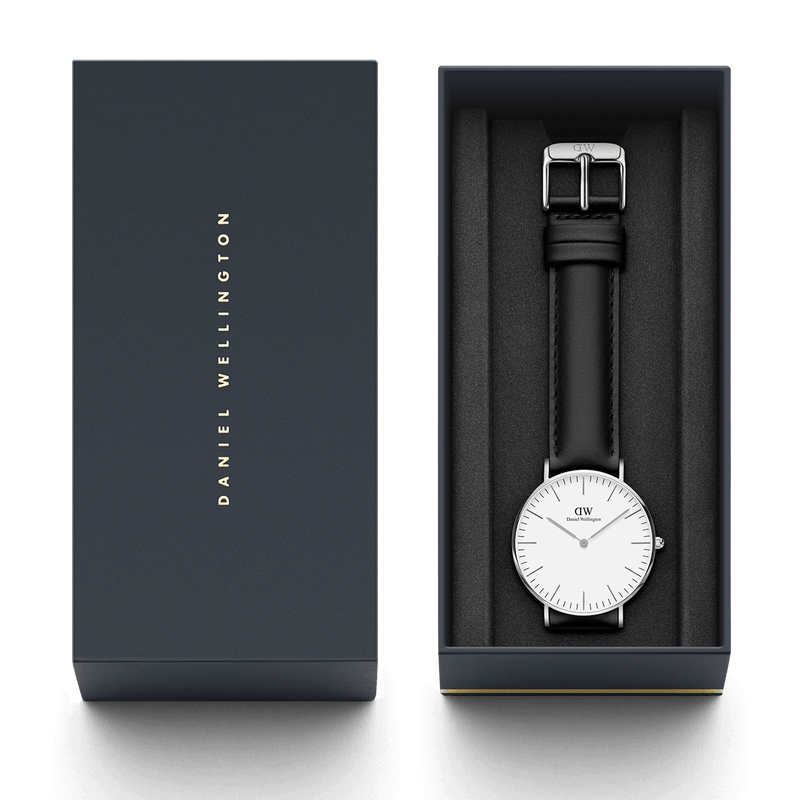 Daniel Wellington Classic Sheffield White Dial Black Leather Strap Watch For Women - DW00100053 Buy Now By Daniel Wellington