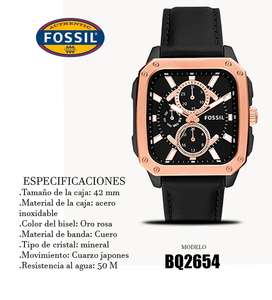 Fossil Multifunction Black Dial Black Leather Strap Watch for Men - BQ2654 Buy Now By Fossil