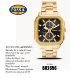 Fossil Inscription Multifunction Black Dial Gold Steel Strap Watch for Men - BQ2656 Buy Now By Fossil