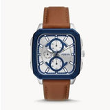 Fossil Inscription Multifunction Silver Dial Brown Leather Strap Watch for Men - BQ2658 Buy Now By Fossil