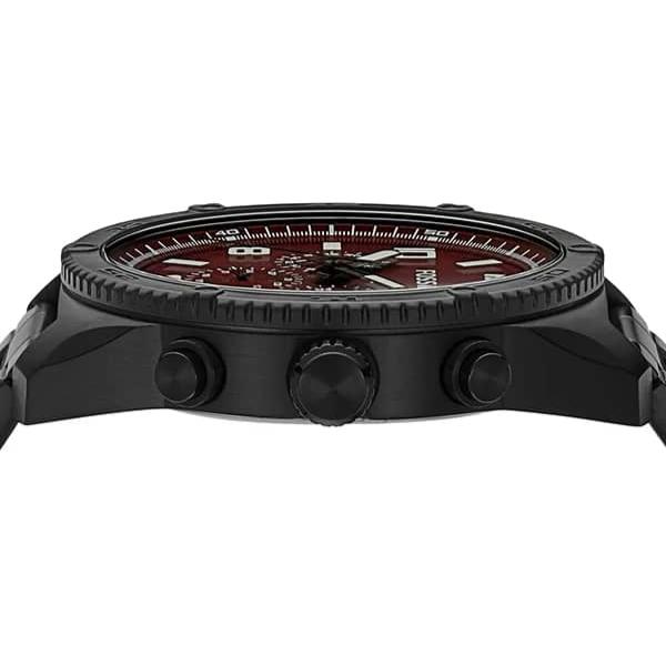 Fossil Brox Multifunction Maroon Dial Black Steel Strap Watch for Women - BQ2803 Buy Now By Fossil