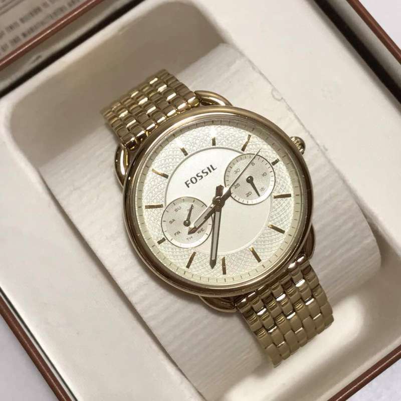 Fossil Tailor Gold Dial Gold Steel Strap Watch for Women - ES3714 Buy Now By Fossil