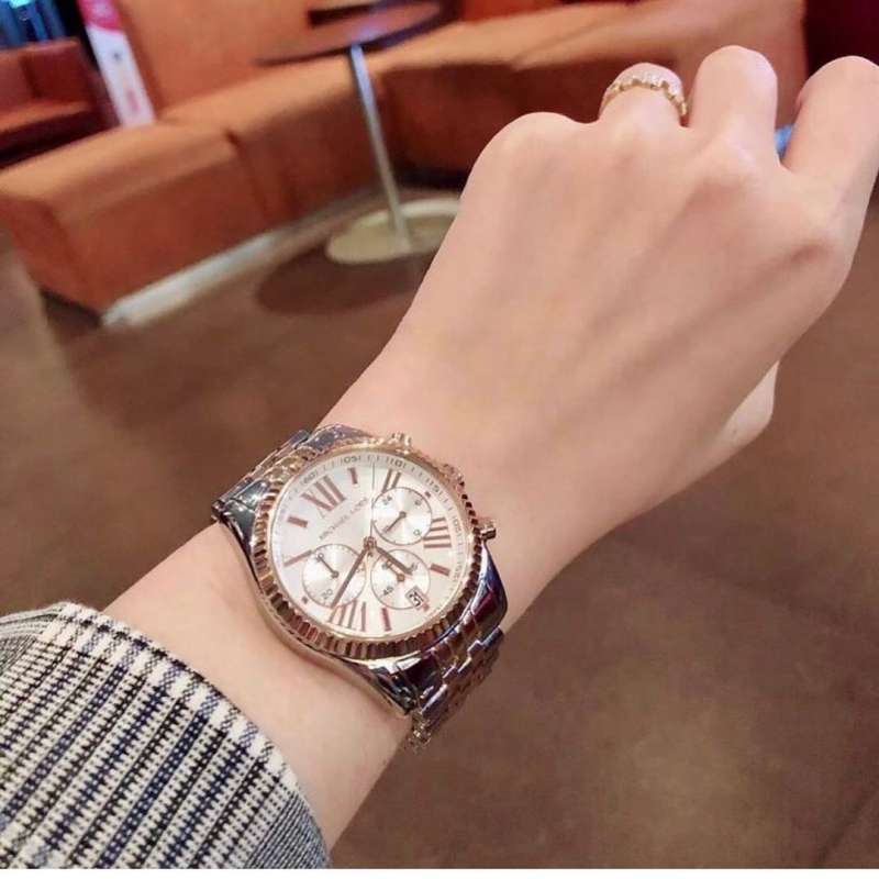 Michael Kors Lexington Chronograph Silver Dial Two Tone Steel Strap Watch for Women - MK5735 Buy Now By Michael Kors