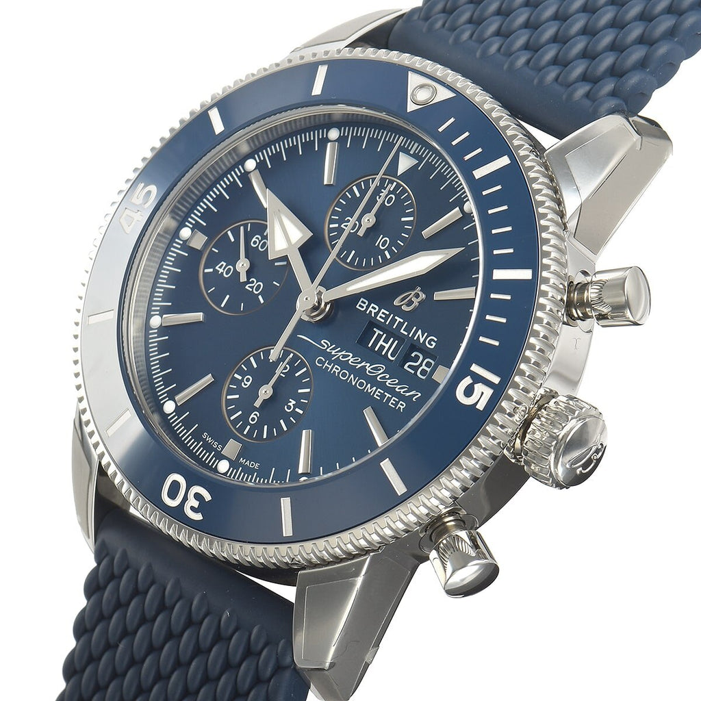 Breitling Superocean Heritage Chronograph 44 Blue Dial Blue Mesh Bracelet Watch for Men - A13313161C1S1 Buy Now By Breitling