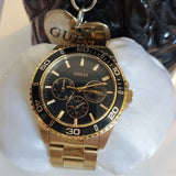 Guess BFF Multifunction Black Dial Gold Steel Strap Watch for Women - W0231L3 Buy Now By Guess