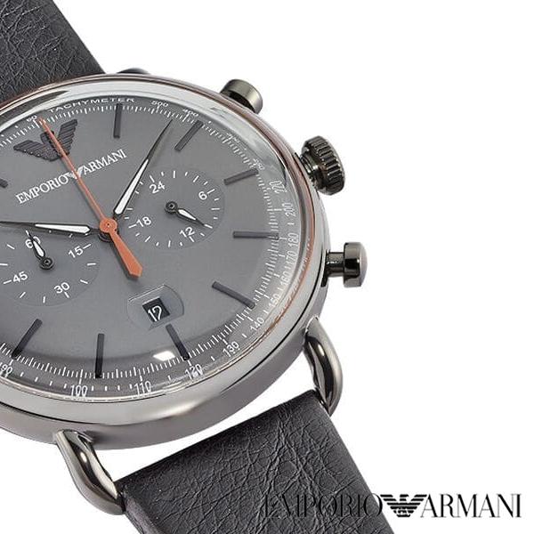 Emporio Armani Aviator Grey Dial Grey Leather Strap Watch For Men - AR11168 Buy Now By Emporio Armani