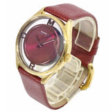Marc Jacobs Tether Transparent Red Dial Red Leather Strap Watch for Women - MBM1377 Buy Now By Marc Jacobs
