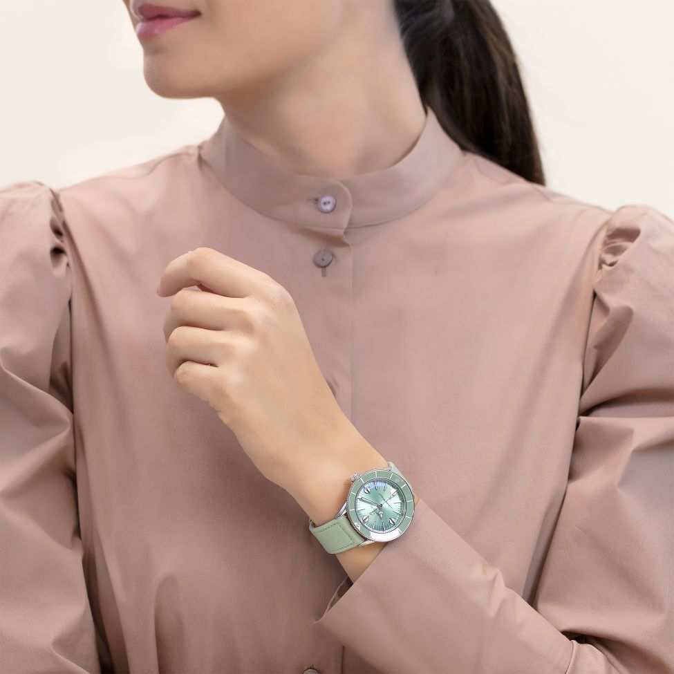 Breitling Superocean Heritage '57 Pastel Paradise Green Dial Green Leather Strap Watch for Women - A10340361L1X1 Buy Now By Breitling