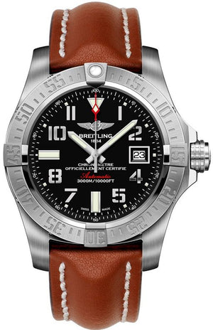 Breitling Avenger II Seawolf Stainless Steel 45mm Volcano Black Leather Strap Mens Watch - A1733110/BC31/434X Buy Now By Breitling