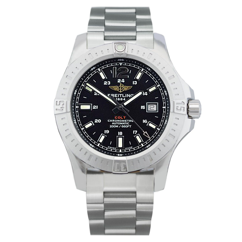 Breitling Colt Automatic 44mm Black Dial Stainless Steel Mens Watch - A1738811/BD44/173A Buy Now By Breitling
