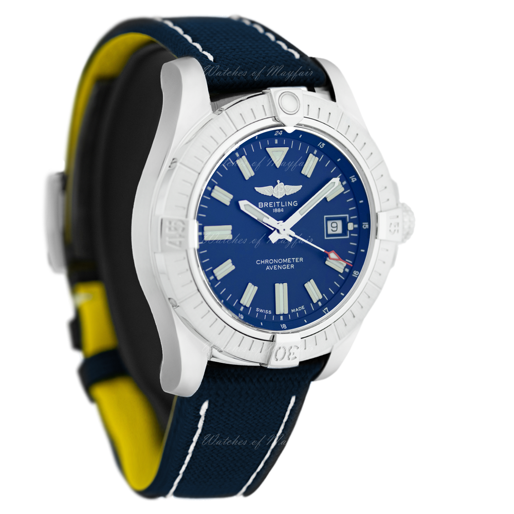 Breitling Avenger Automatic 43 Blue Dial Blue Nylon Strap Watch for Men - A17318101C1X1 Buy Now By Breitling