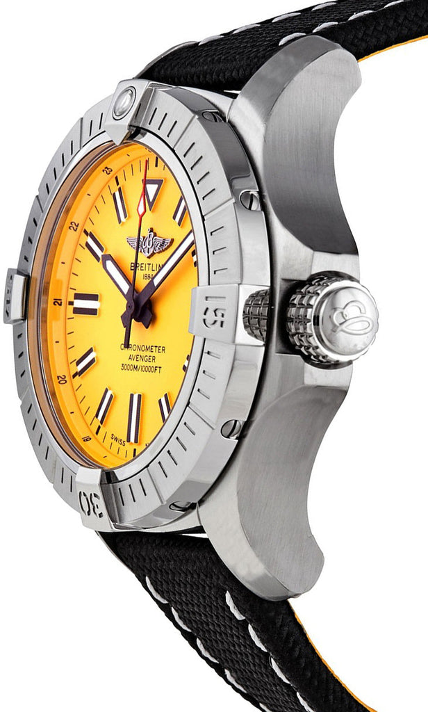 Breitling Avenger Automatic 45 Seawolf Yellow Dial Black Nylon Strap Watch for Men - A17319101I1X1 Buy Now By Breitling
