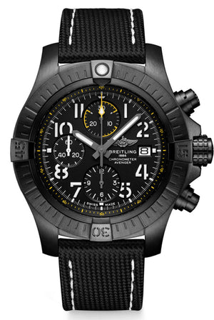 Breitling Avenger Chronograph 45mm Night Mission Black Dial Black Nylon Strap Watch for Men - V13317101B1X1 Buy Now By Breitling