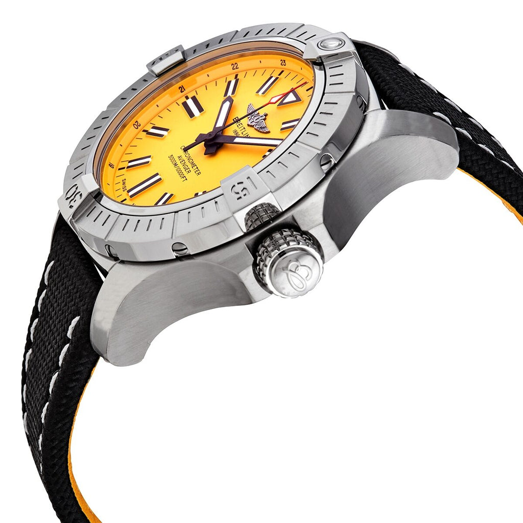 Breitling Avenger Automatic 45 Seawolf Yellow Dial Black Nylon Strap Watch for Men - A17319101I1X1 Buy Now By Breitling